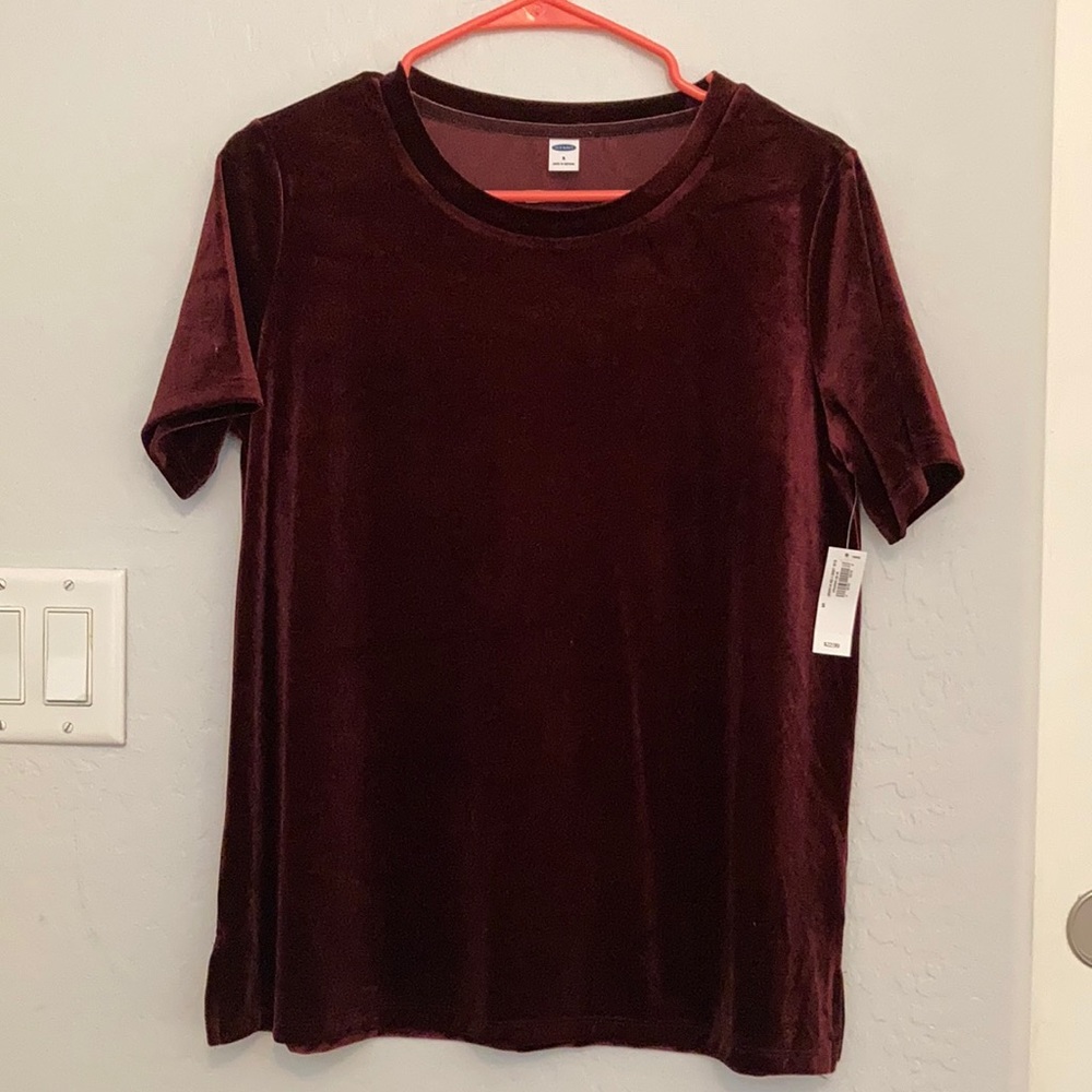 Old Navy Burgundy Velvet Blouse